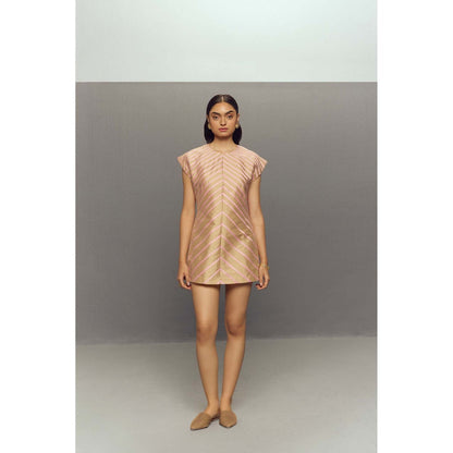 Zaitra Beige Ripple Dress