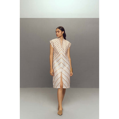 Zaitra White Ripple Dress