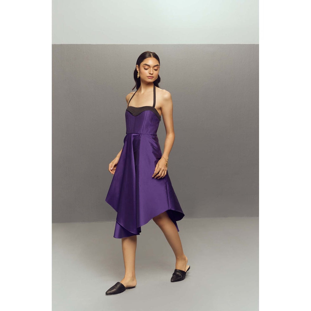Zaitra Purple Umbrella Dress