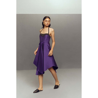 Zaitra Purple Umbrella Dress
