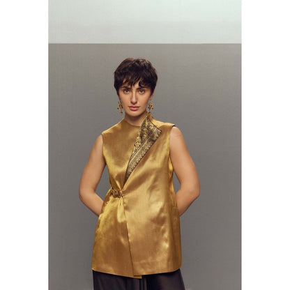 Zaitra Gold Buckle Wrap Jacket