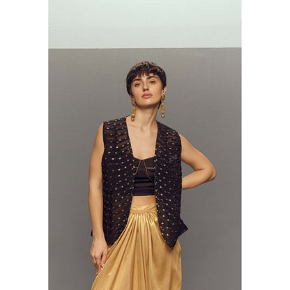Zaitra Black Cleopatra Waist Coat