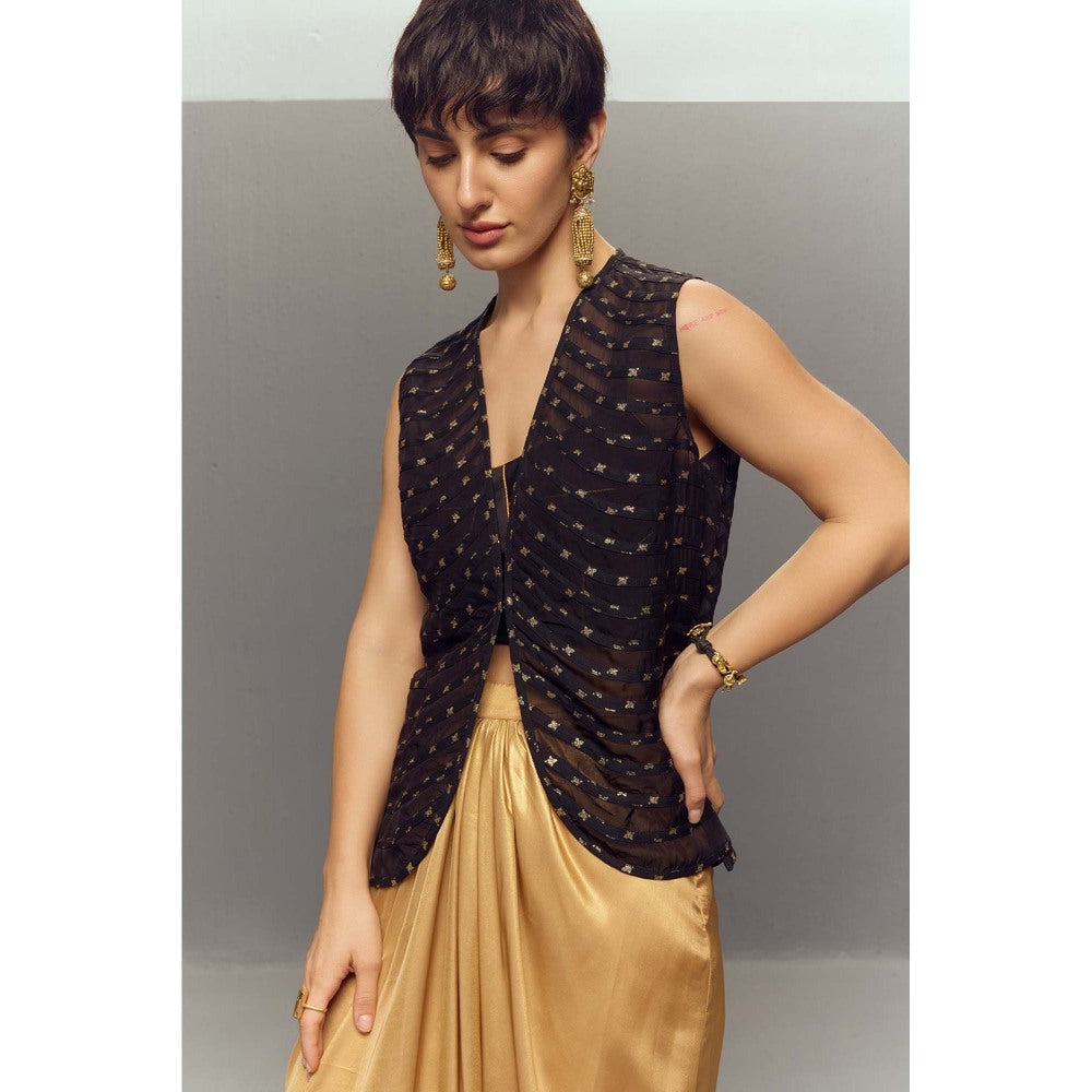 Zaitra Black Cleopatra Waist Coat