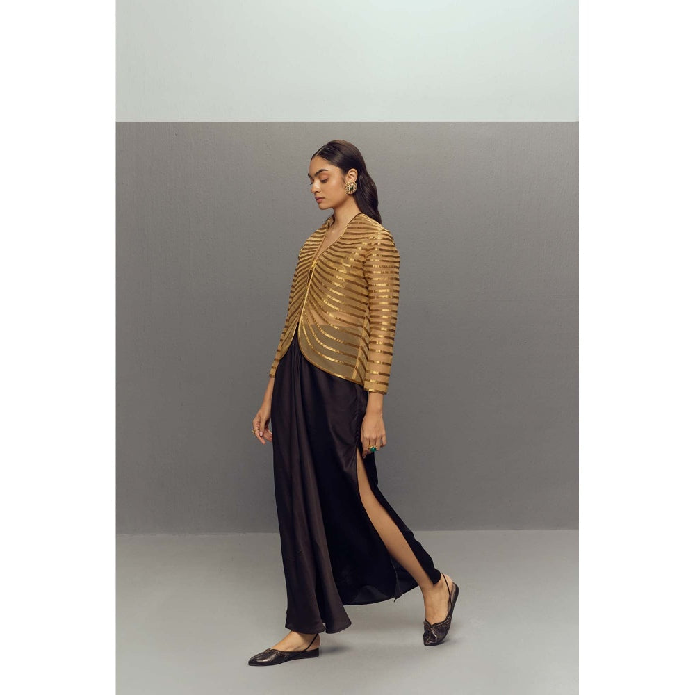 Zaitra Black Drape Skirt