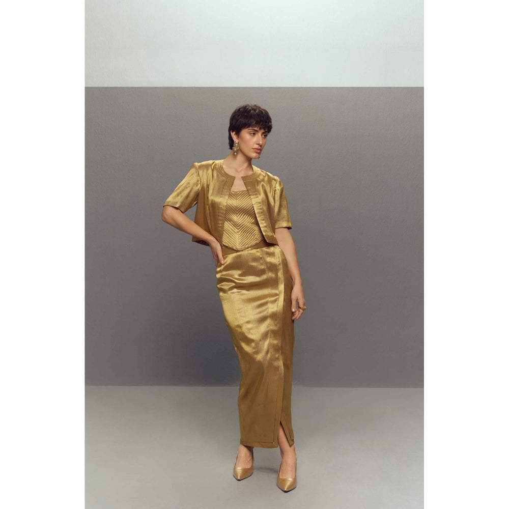 Zaitra Gold Wrap Skirt