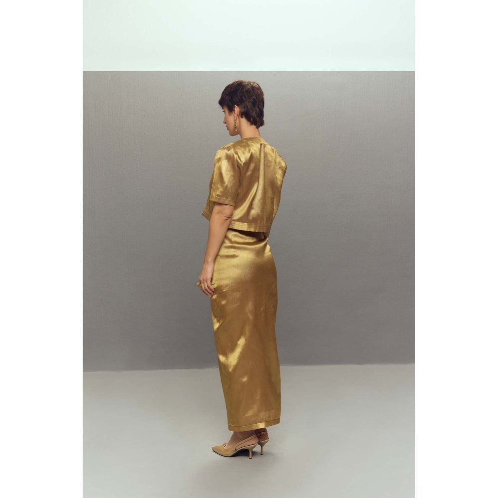 Zaitra Gold Wrap Skirt