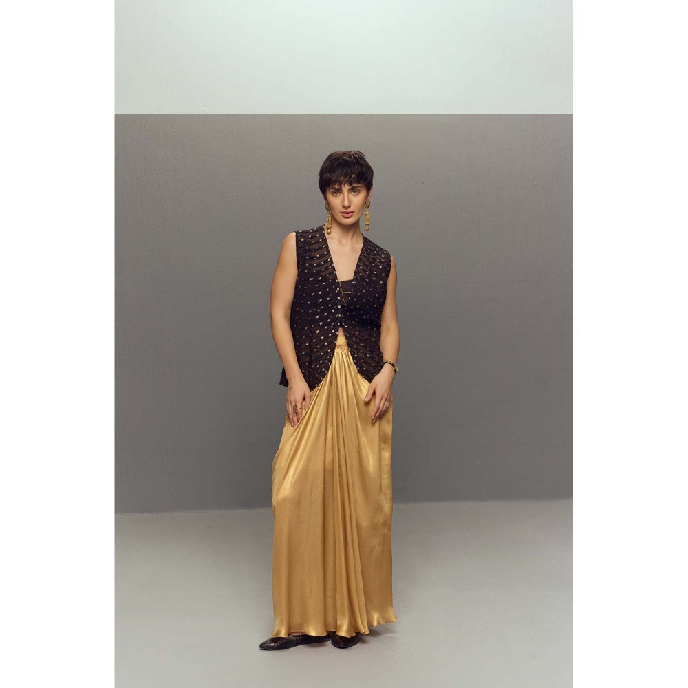 Zaitra Gold Drape Skirt