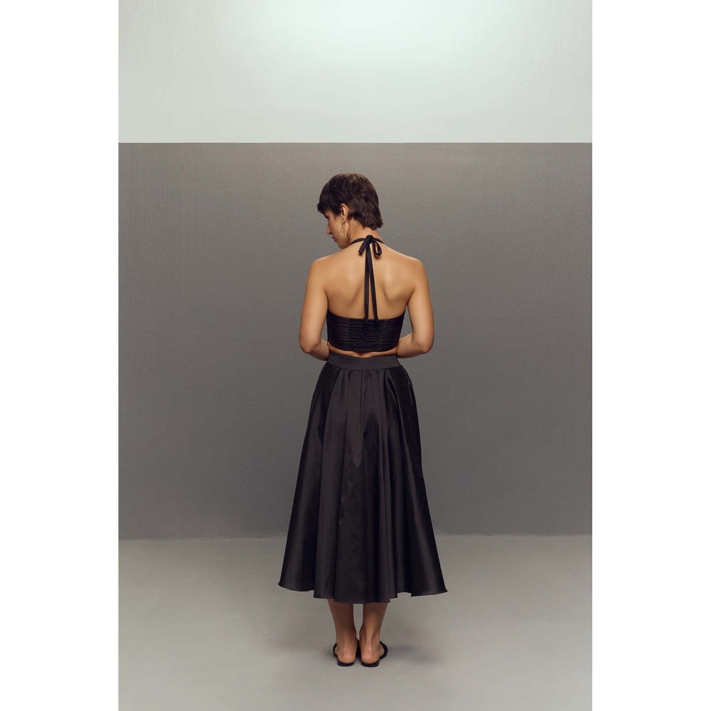 Zaitra Black Umbrella Skirt