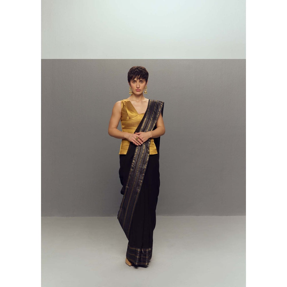 Zaitra Ripple Gold Quilted Corset Top