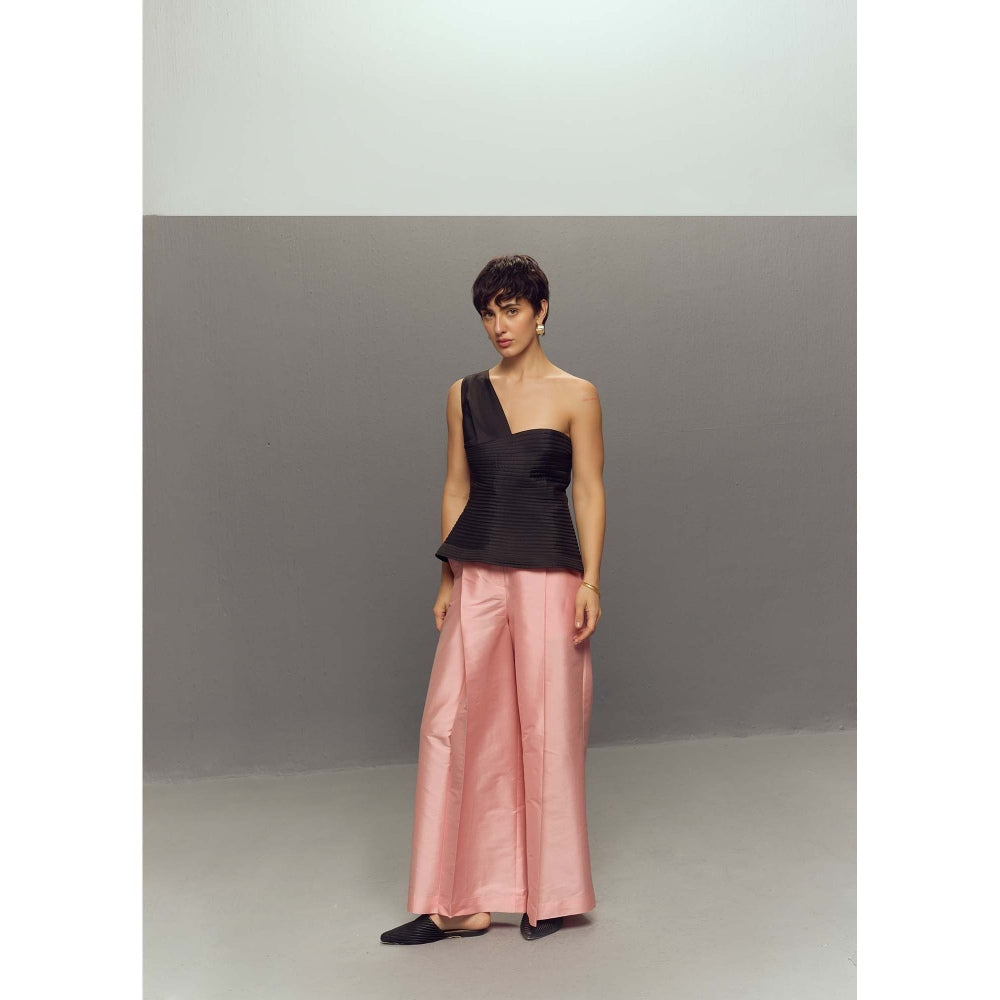 Zaitra Ripple Black Quilted Corset Top