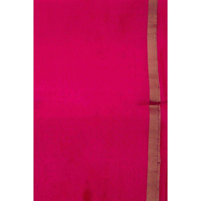 Zal from Benaras Hot Pink Chanderi Silk Saree with Unstitched Blouse