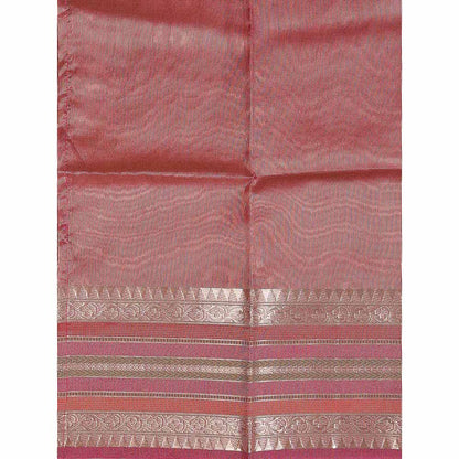 Zal from Benaras Beige Pure Tissue Silk Banarasi Handloom Saree without Blouse