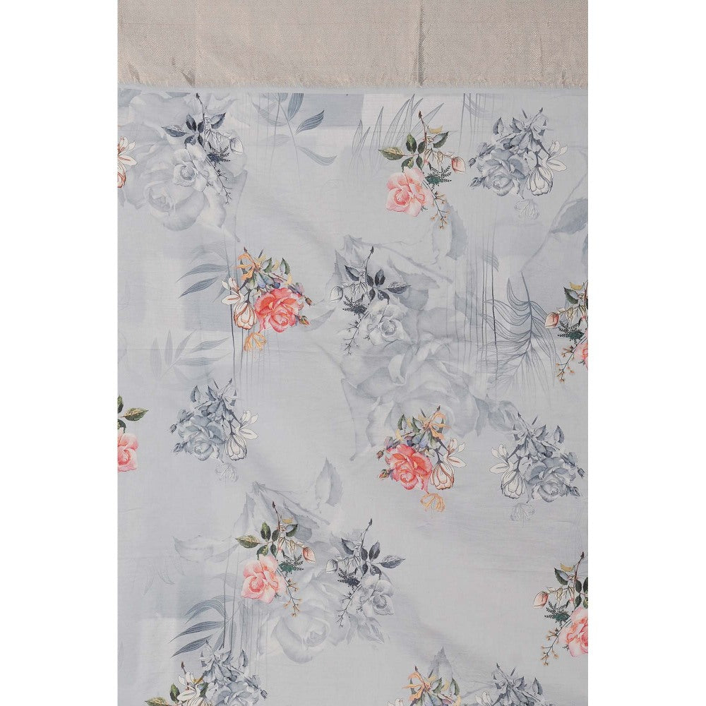 Zal from Benaras Blue Pure Silk Digital Print Banarasi Handloom Dupatta