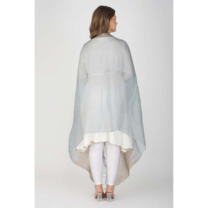 Zal from Benaras Blue Pure Crushed Tissue Silk Banarasi Handloom Dupatta