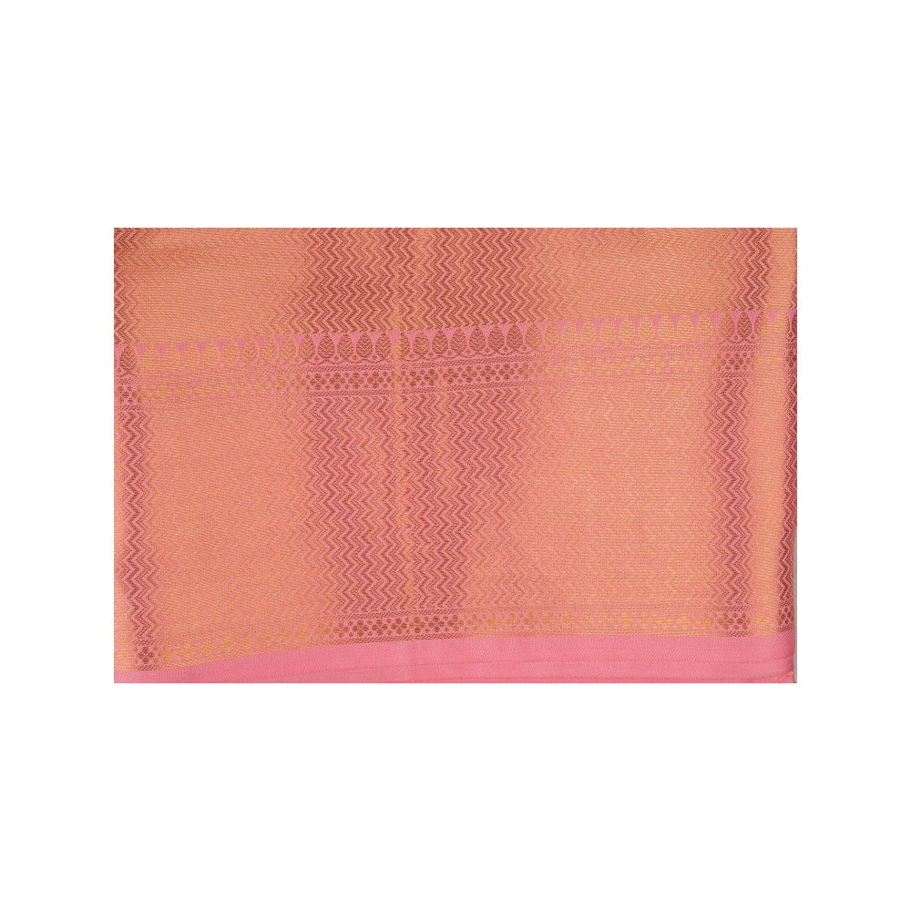 Zal from Benaras Golden Pure Silk Brocade Banarasi Handloom Saree without Blouse