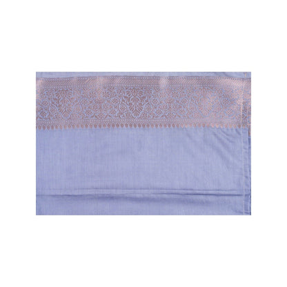 Zal from Benaras Ice Blue Pure Monga Silk Banarasi Handloom Saree without Blouse Piece