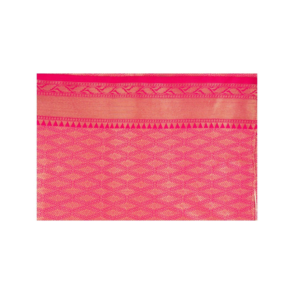 Zal from Benaras Off White Pure Silk Zari Banarasi Handloom Saree without Blouse Piece