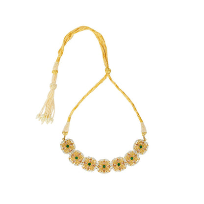 ZARIIN Green Gold Plated Handcrafted Choker Necklace