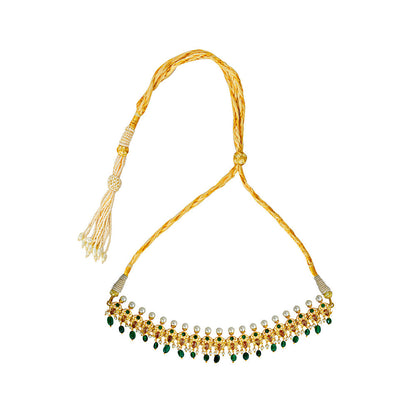 ZARIIN Green Gold Plated Handcrafted Choker Necklace