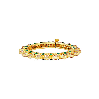 ZARIIN Green Gold Plated Handcrafted Bangle