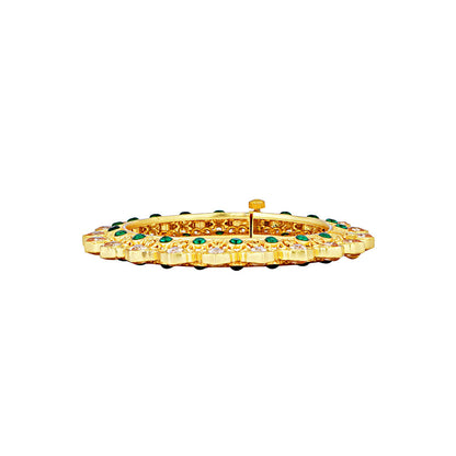 ZARIIN Green Gold Plated Handcrafted Bangle