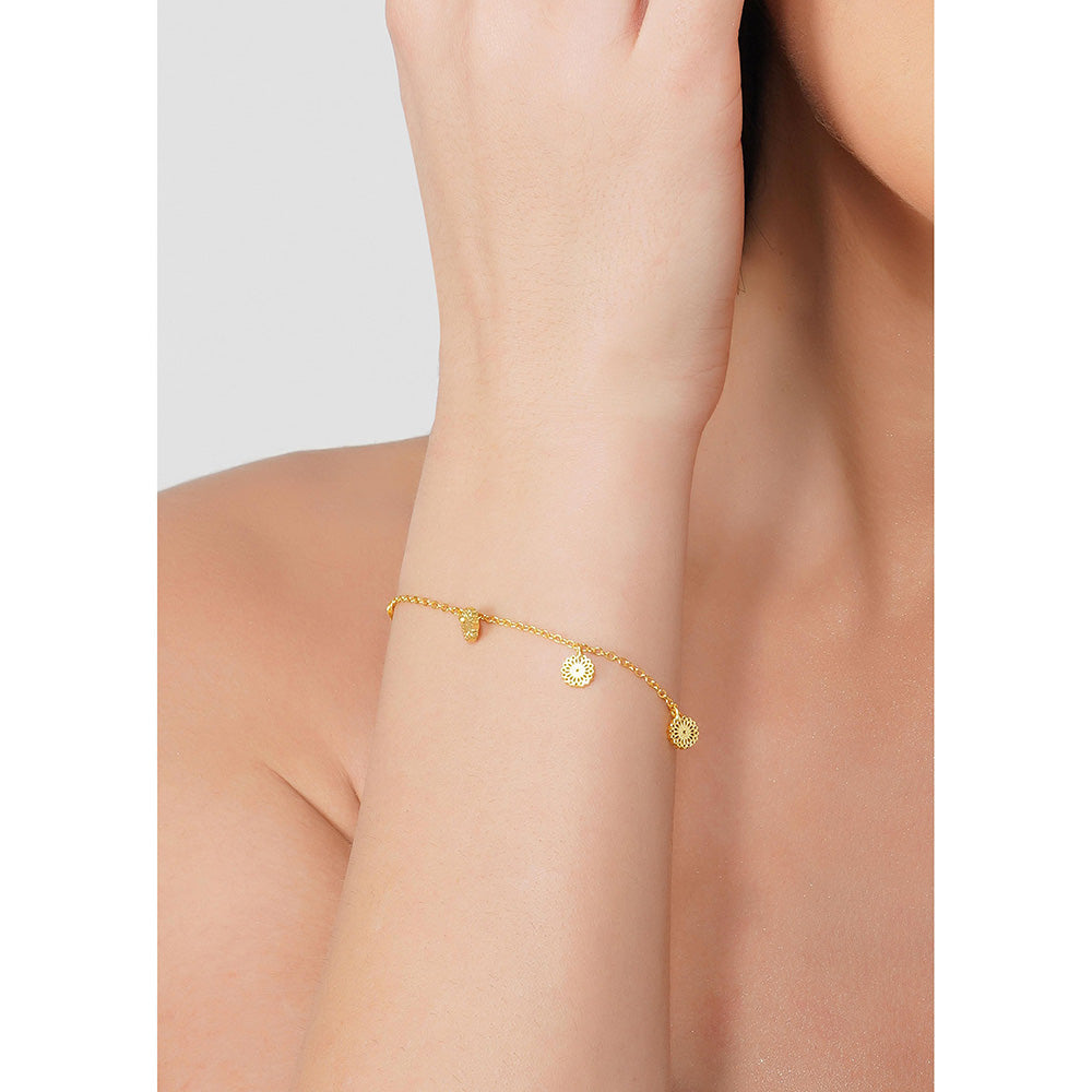 ZARIIN 22Kt Gold Plated Handcrafted Ethnic Bracelet