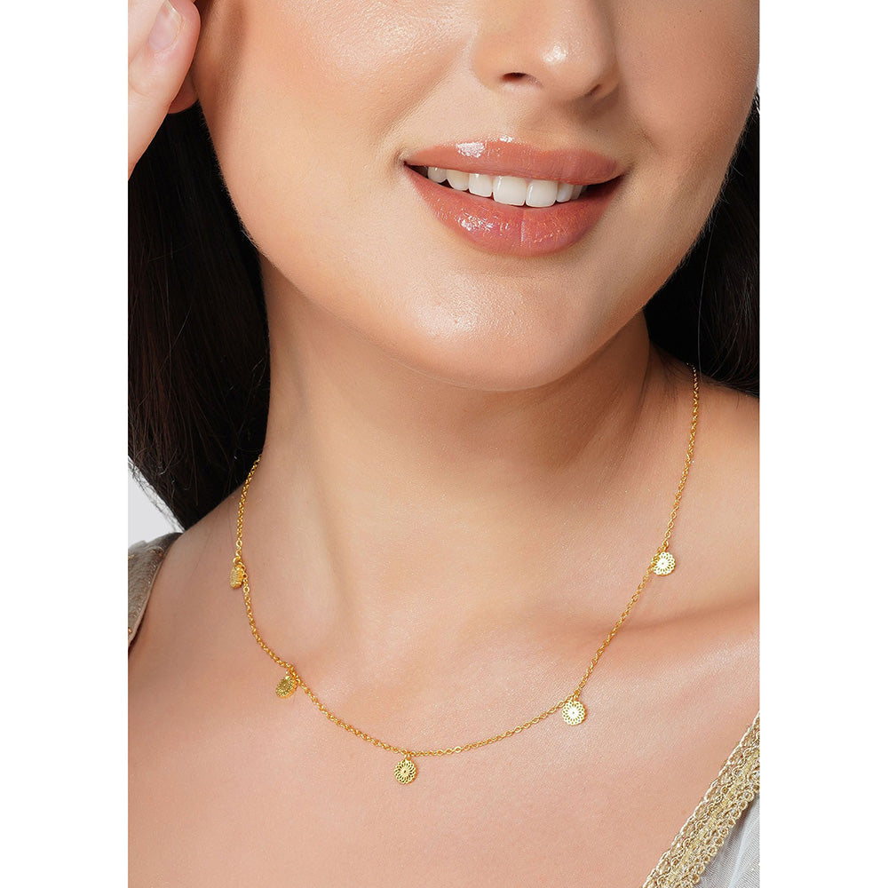 ZARIIN 22Kt Gold Plated Charming Pendant Necklace
