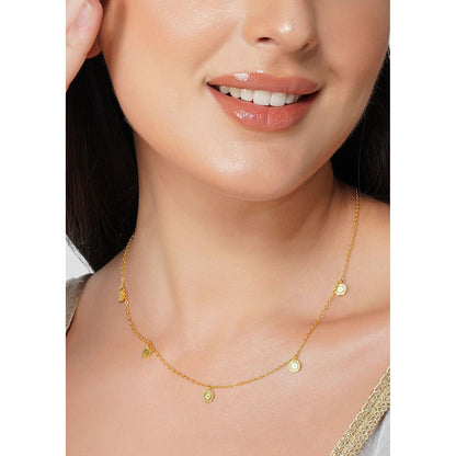 ZARIIN 22Kt Gold Plated Charming Pendant Necklace