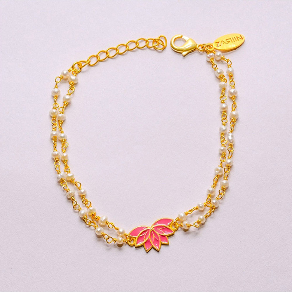 ZARIIN Lotus Aura Pearl Lumba Bracelet