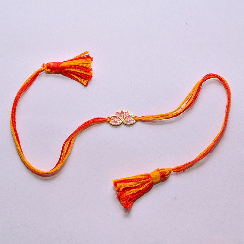ZARIIN Lotus Aura Rakhi & Lumba Bracelet Box