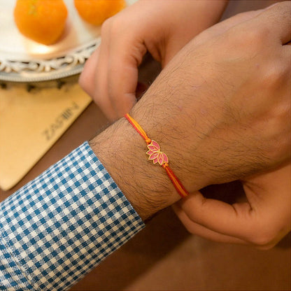 ZARIIN Lotus Aura Rakhi & Lumba Bracelet Box
