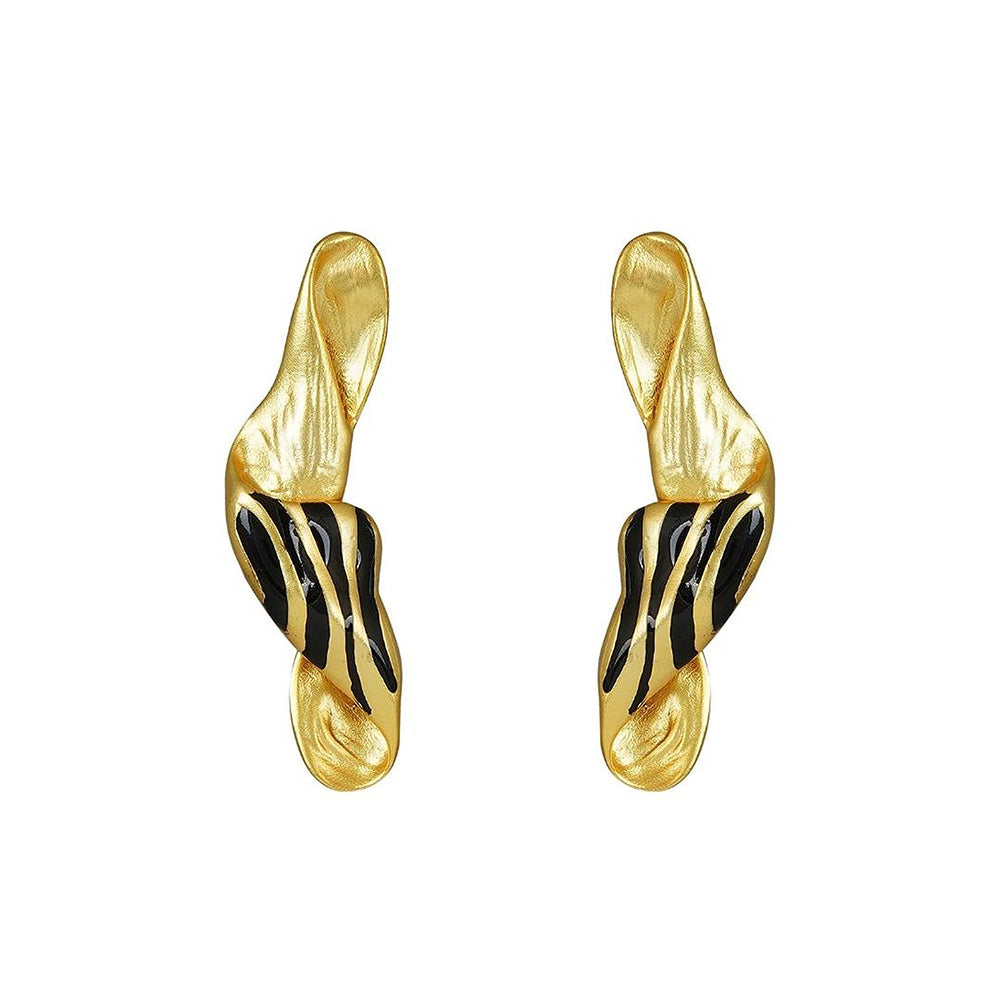 ZARIIN 22k Gold Plated Moods of Nature Statement Stud Earrings