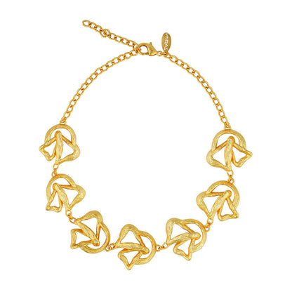 ZARIIN 22k Gold Plated Back to Nature Choker Necklace