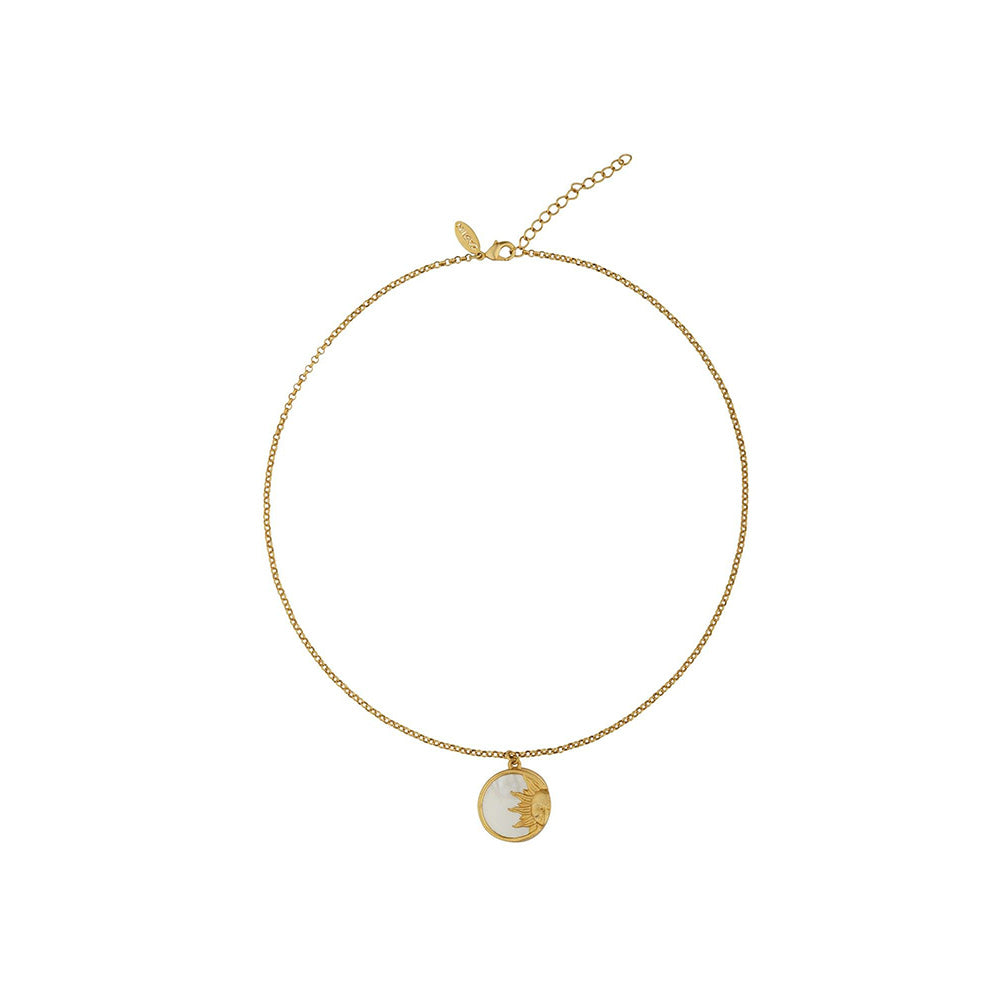 ZARIIN Gold Dipped Magic of The Sun Pendant Necklace