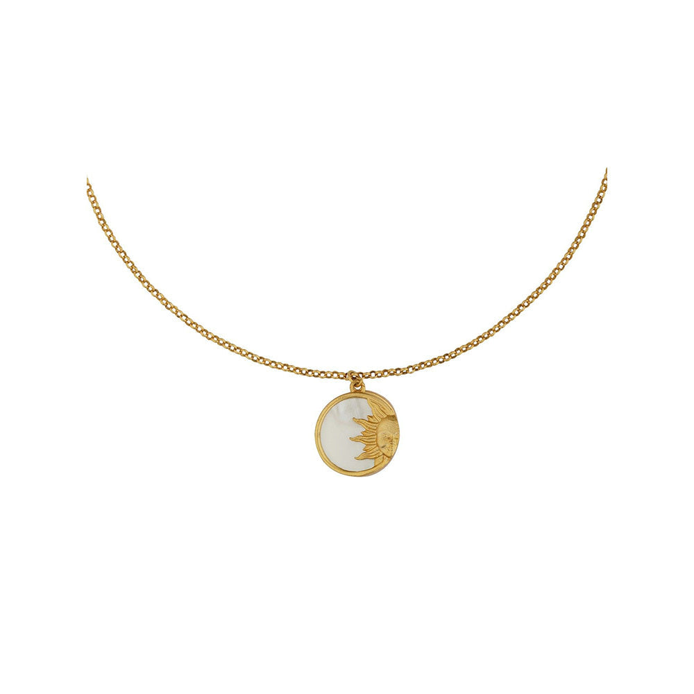 ZARIIN Gold Dipped Magic of The Sun Pendant Necklace
