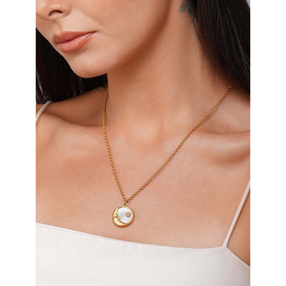 ZARIIN Gold Dipped Magic of The Moon Pendant Necklace