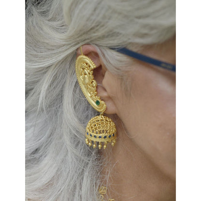 ZARIIN Opulent Heritage Jhumkas with Ear Cuff