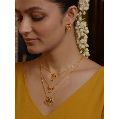 ZARIIN Festive Flowers Gift Set Necklace with Earring