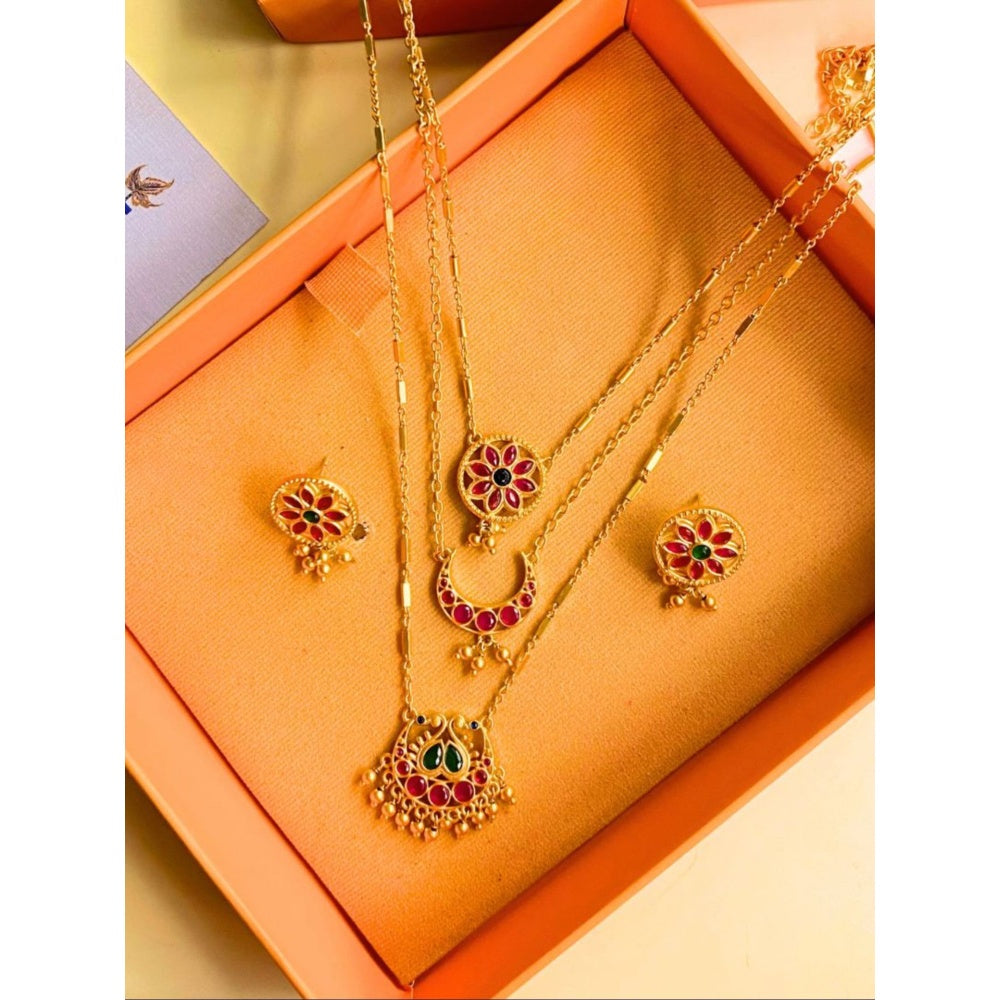 ZARIIN Festive Flowers Gift Set Necklace with Earring