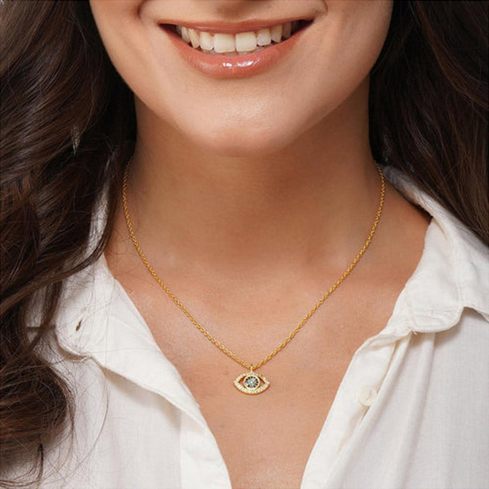 ZARIIN Sparkling Evil Eye Necklace