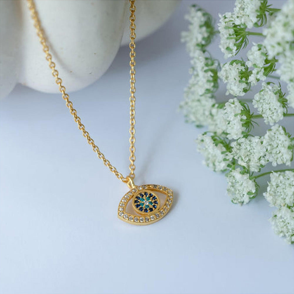 ZARIIN Sparkling Evil Eye Necklace