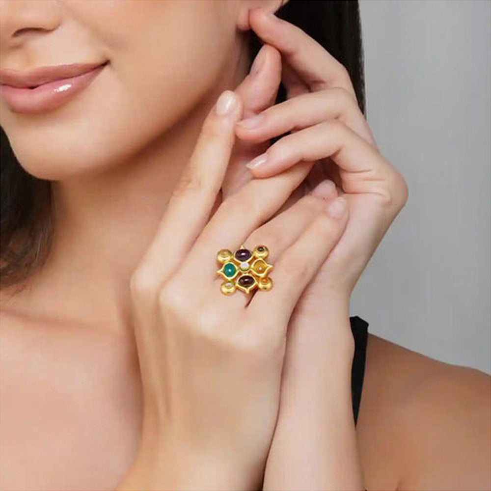 ZARIIN Power Of Nine Navratan Ring