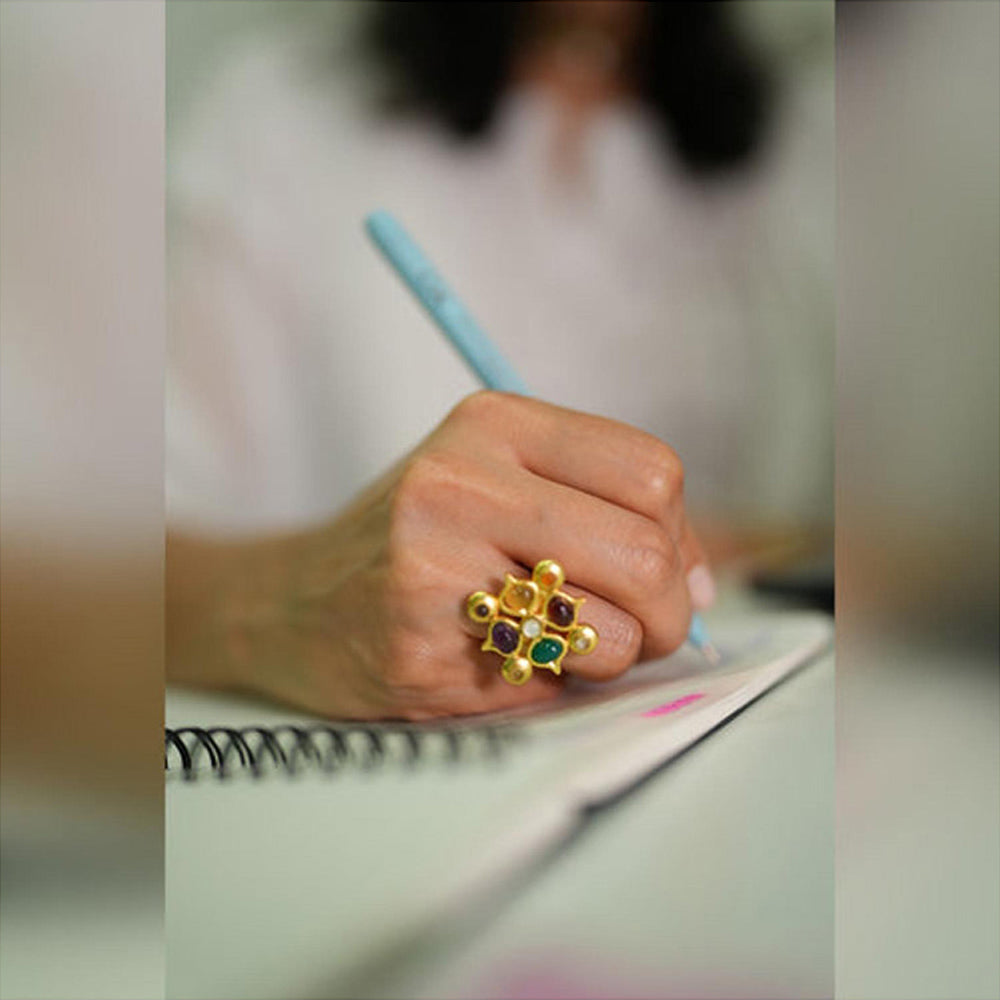 ZARIIN Power Of Nine Navratan Ring