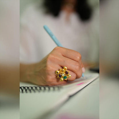 ZARIIN Power Of Nine Navratan Ring