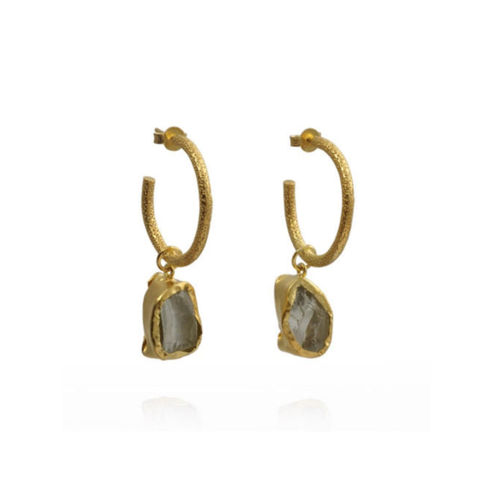 ZARIIN The Spirited One Gold Earrings Withgreen Amethyst