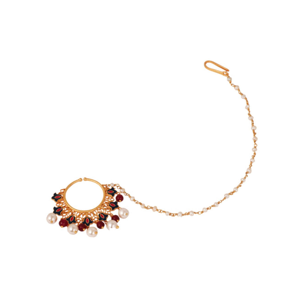 ZARIIN Flower Burst Pearl Nath