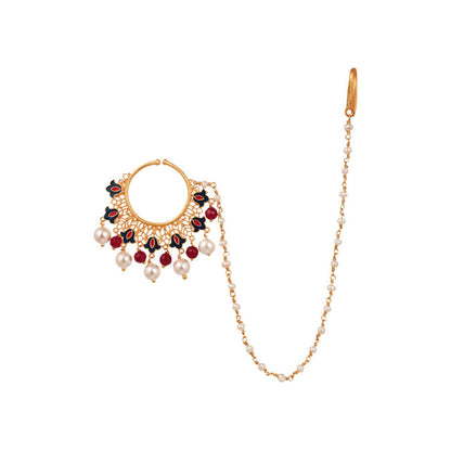 ZARIIN Flower Burst Pearl Nath