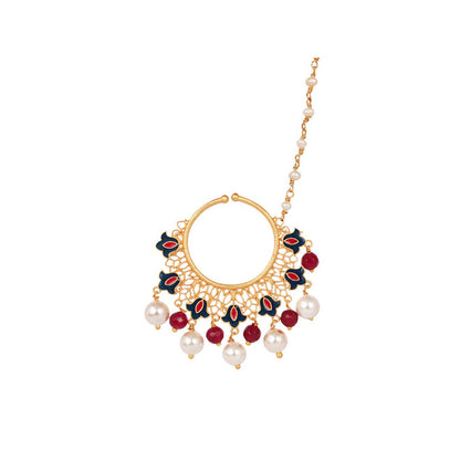 ZARIIN Flower Burst Pearl Nath