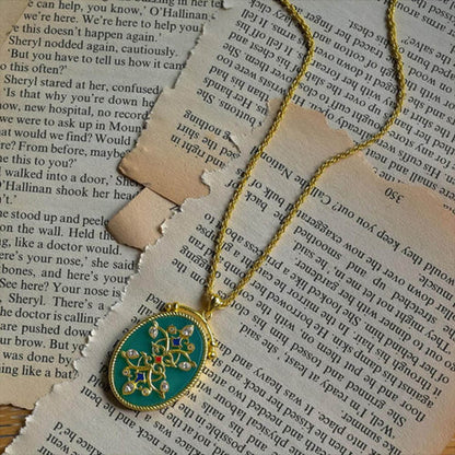 ZARIIN Reflection Of You Green Onyx Pendant Necklace