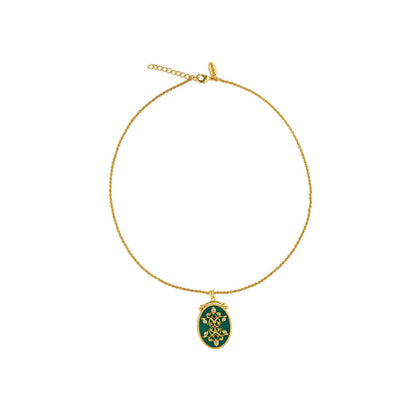 ZARIIN Reflection Of You Green Onyx Pendant Necklace